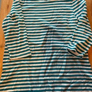 Lands' End Teal and White Striped Tunic
